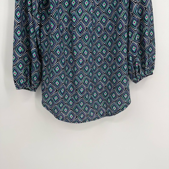 Jude Connally Blouse Top Womens Size XS Tunic Geometric Stretch 3/4 sleeves - Picture 8 of 10